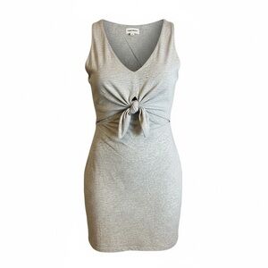 Superdown Light Gray Knot-Front Mini Dress